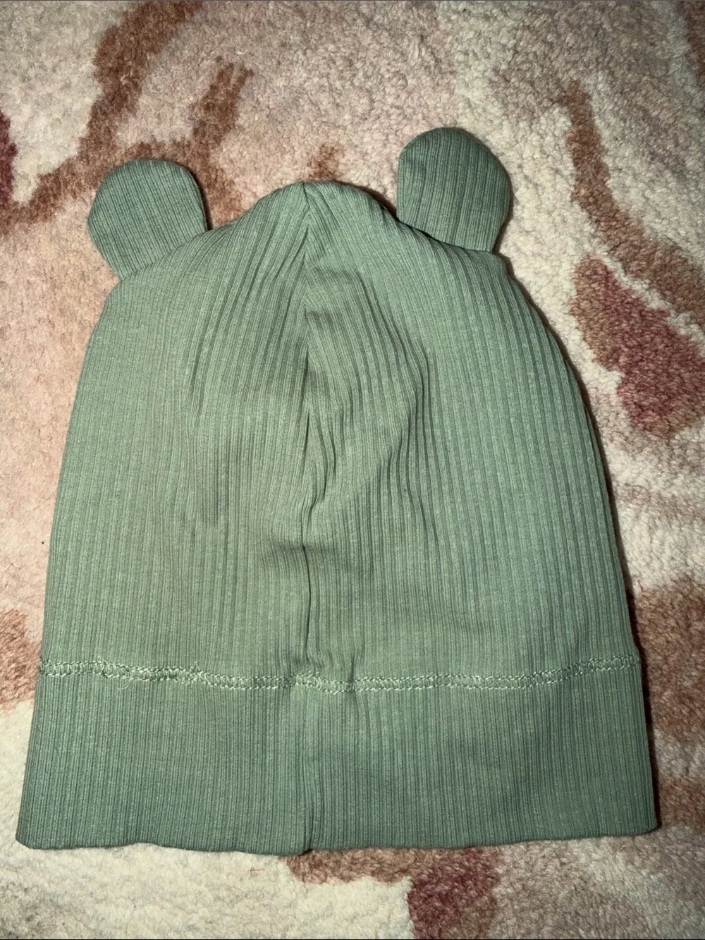 H&M Kids Ribbed Ear Beanie Hat - Sage Green